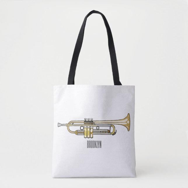 Tote Bag Illustration de trompette (Devant)