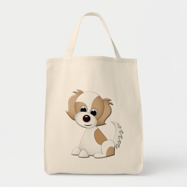 Tote Bag Illustration de vecteur d'un chiot (Devant)
