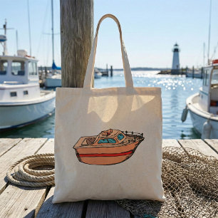 Tote Bag Illustration de vedette amusante Design de bateau