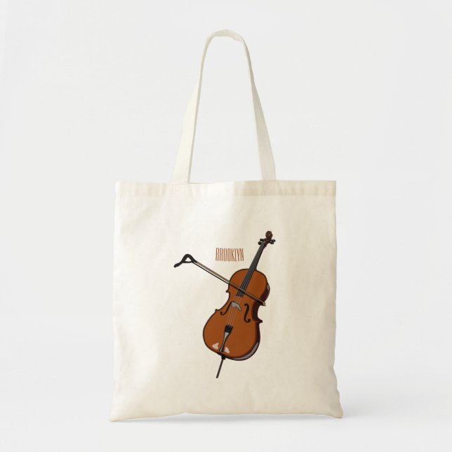 Tote Bag Illustration de violoncelle (Devant)