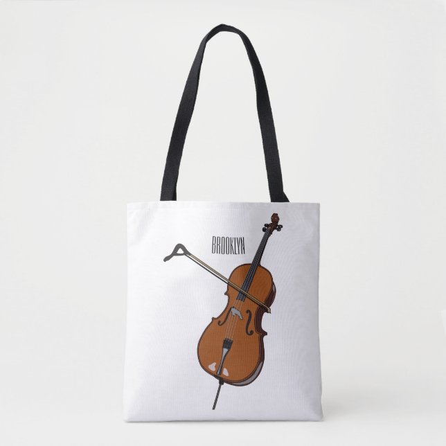Tote Bag Illustration de violoncelle (Devant)