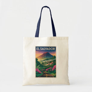 Tote Bag Illustration de volcan d'El Salvador Art de voyage