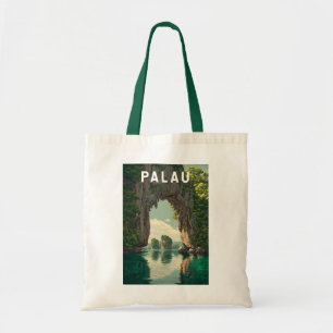 Tote Bag Illustration de voyage à Palaos style vintage