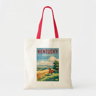 Tote Bag Illustration de voyage de chevaux du Kentucky Art 