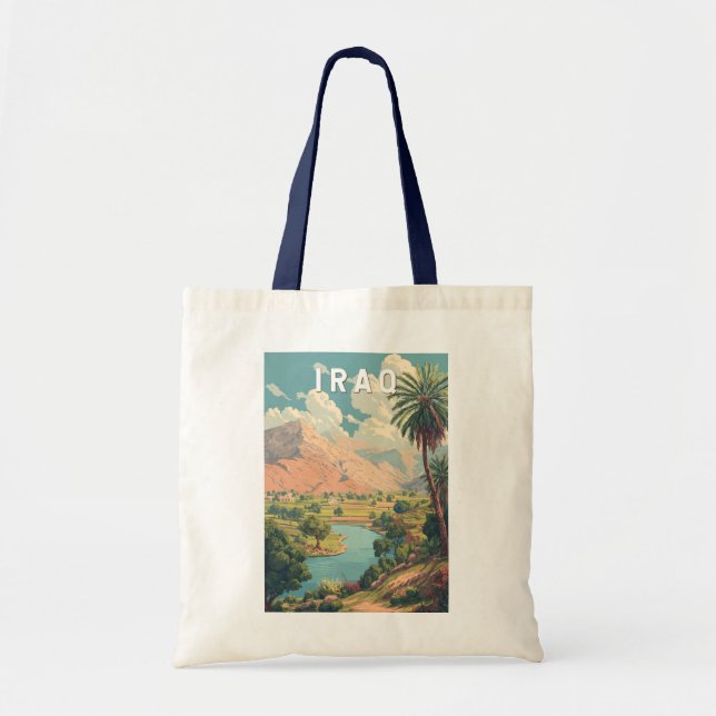 Tote Bag Illustration de voyage d'Irak Art vintage (Devant)