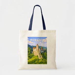 Tote Bag Illustration de voyage en Roumanie Art vintage