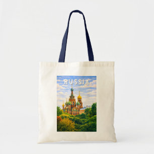 Tote Bag Illustration de voyage Russie Art vintage