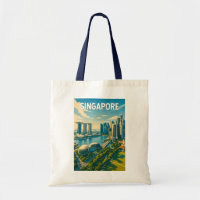 Illustration de voyage vintage à Singapour