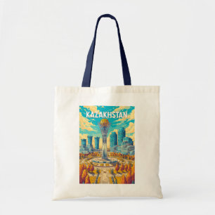 Tote Bag Illustration de voyage vintage Kazakhstan