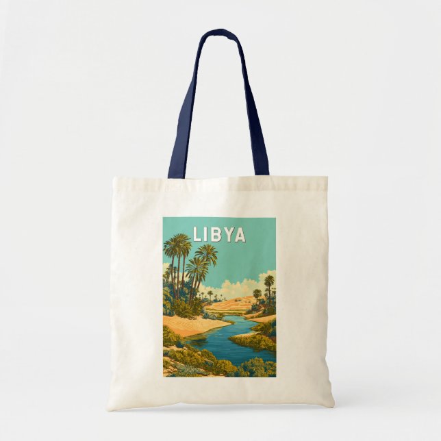 Tote Bag Illustration de voyage vintage Libye (Devant)