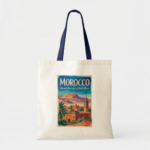 Tote Bag Illustration de voyage vintage Maroc