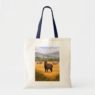 Tote Bag Illustration de voyage vintage sur le Rwanda