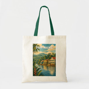 Tote Bag Illustration de voyage vintage sur le Suriname