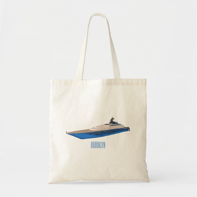 Tote Bag Illustration de yacht (Devant)
