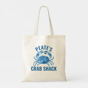 Tote Bag Illustration des aquarelles bleu mer-carbe
