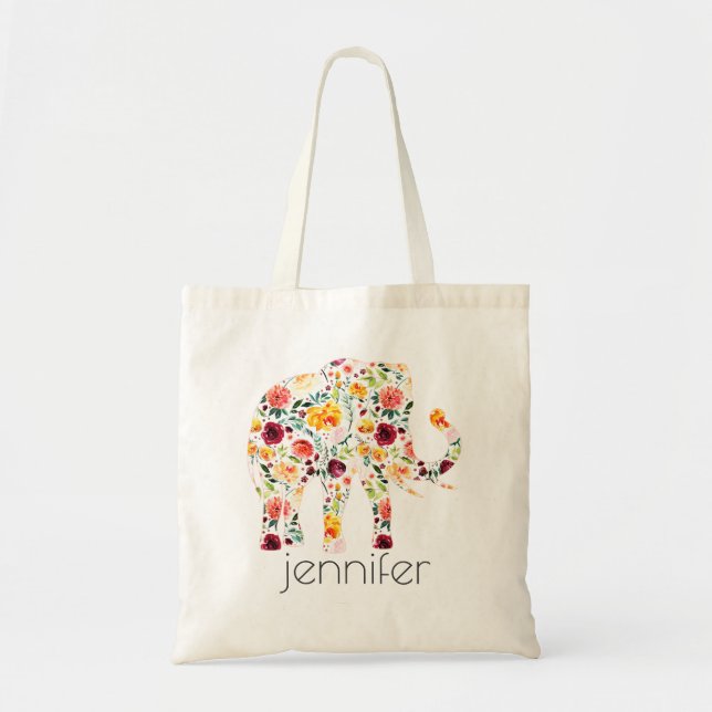 Tote Bag Illustration des fleurs d'aquarelle (Devant)