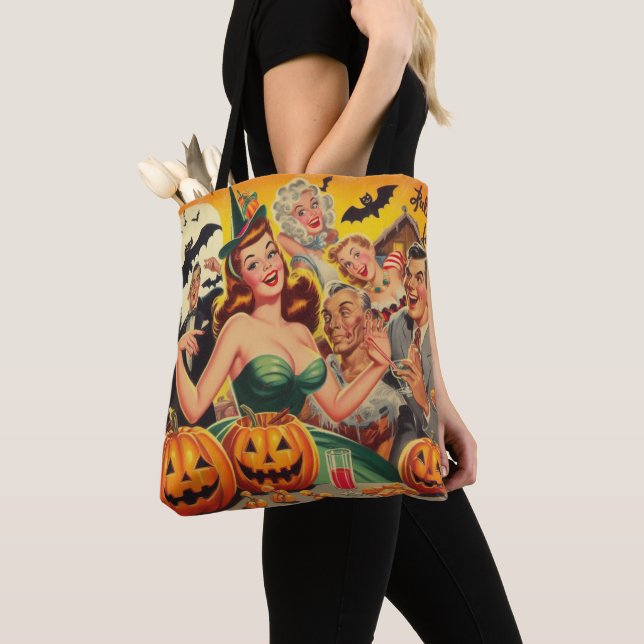 Tote Bag Illustration d'Halloween vintage (De près)