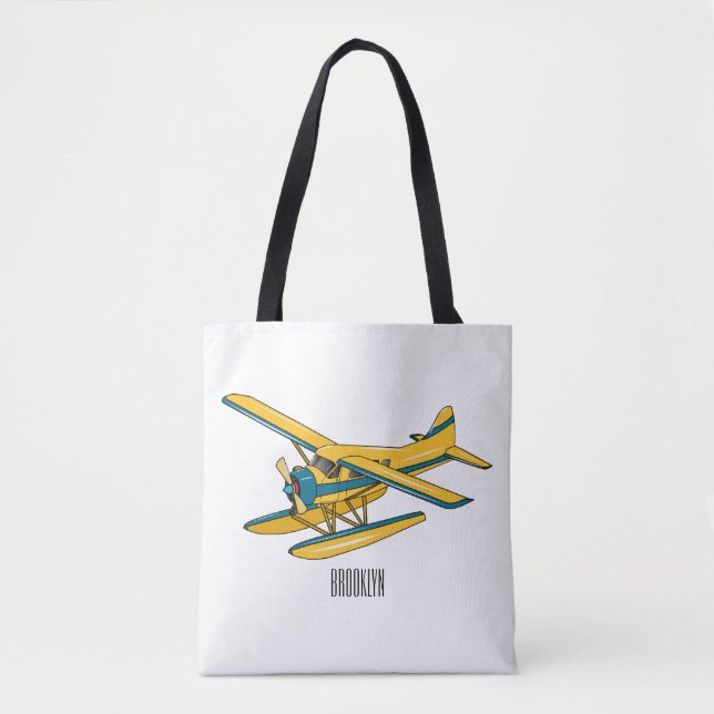 Tote Bag Illustration d'hydravion (Devant)