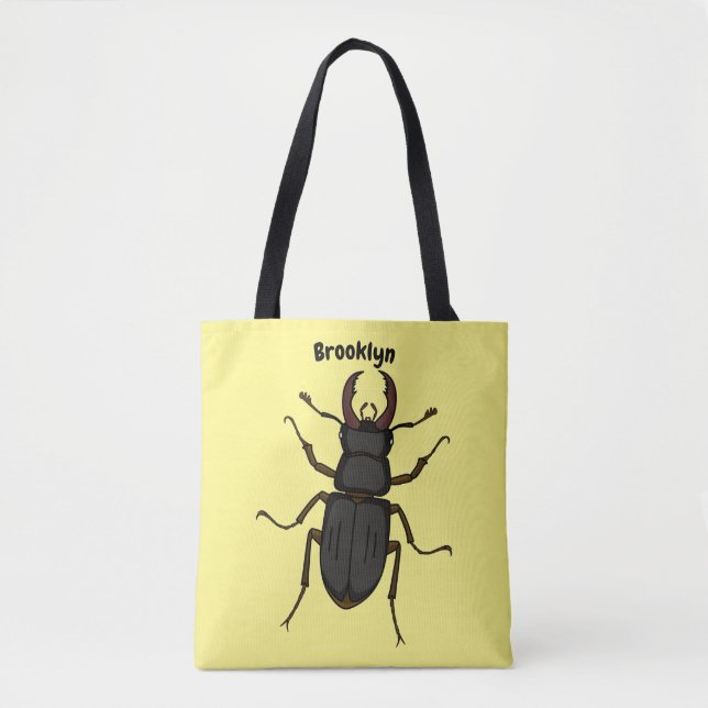 Tote Bag Illustration d'insecte lucane cerf-volant (Devant)