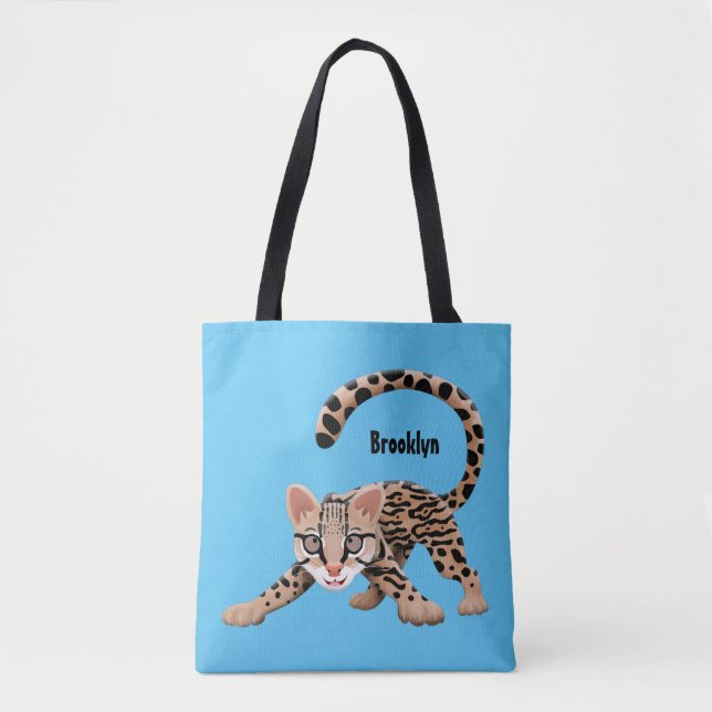 Tote Bag Illustration d'ocelot mignon (Devant)