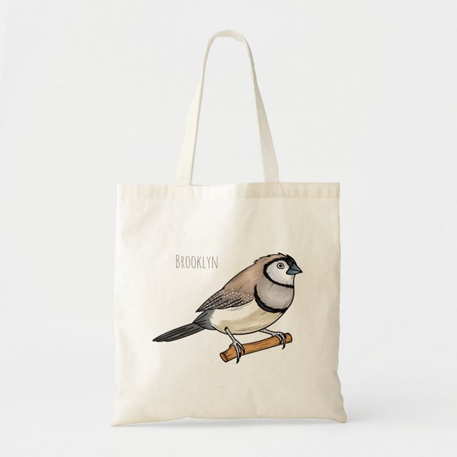 Tote Bag Illustration d'oiseau à deux barreaux (Devant)