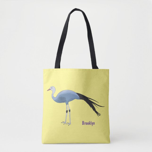 Tote Bag Illustration d'oiseau de grue bleue (Devant)