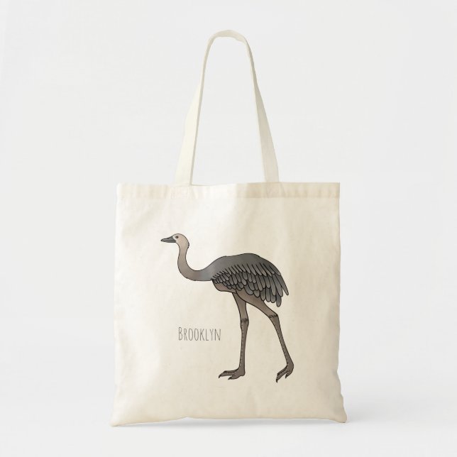 Tote Bag Illustration d'oiseau de rhée (Devant)