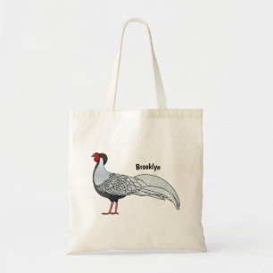 Tote Bag Illustration d'oiseau faisan d'argent