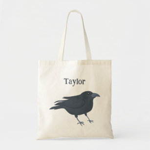 Tote Bag Illustration d'oiseaux de Corneille Noire personna