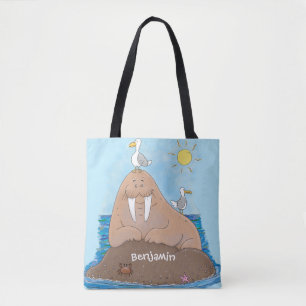 Tote Bag Illustration drôle de morse joyeux