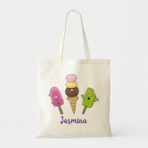 Tote Bag Illustration drôle de popsicles et de crème glacée