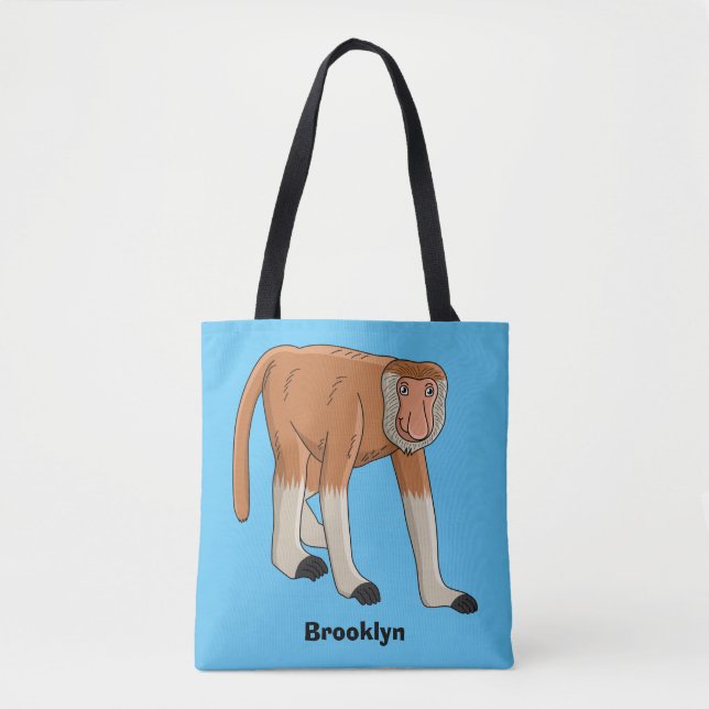 Tote Bag Illustration drôle de singe proboscis (Devant)