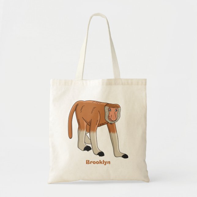 Tote Bag Illustration drôle de singe proboscis (Devant)