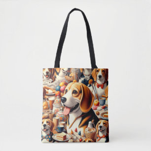 Tote Bag Illustration du Beagle rétro