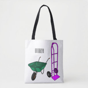Tote Bag Illustration du chariot à roues et du chariot à ma