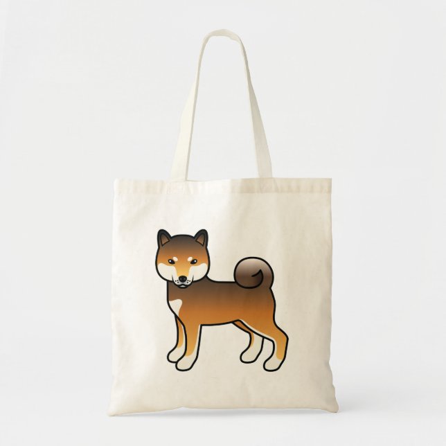 Tote Bag Illustration du chien de dessin animé Shiba Inu Cu (Devant)