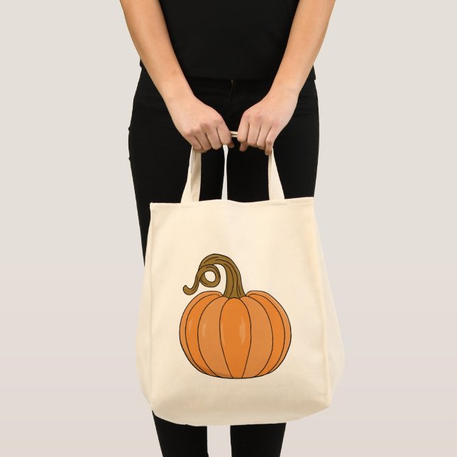 Tote Bag Illustration du Citrouille de tige incurvée (Devant (produit))