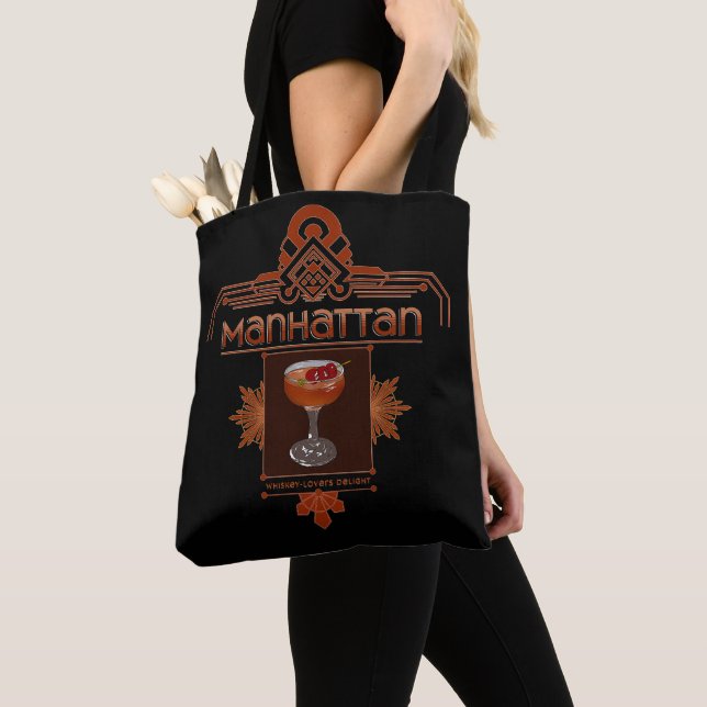 Tote Bag Illustration du cocktail Retro Manhattan (De près)