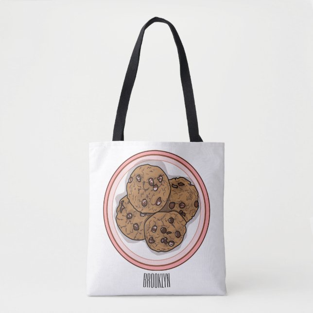 Tote Bag Illustration du cookie de puce à chocolat (Devant)