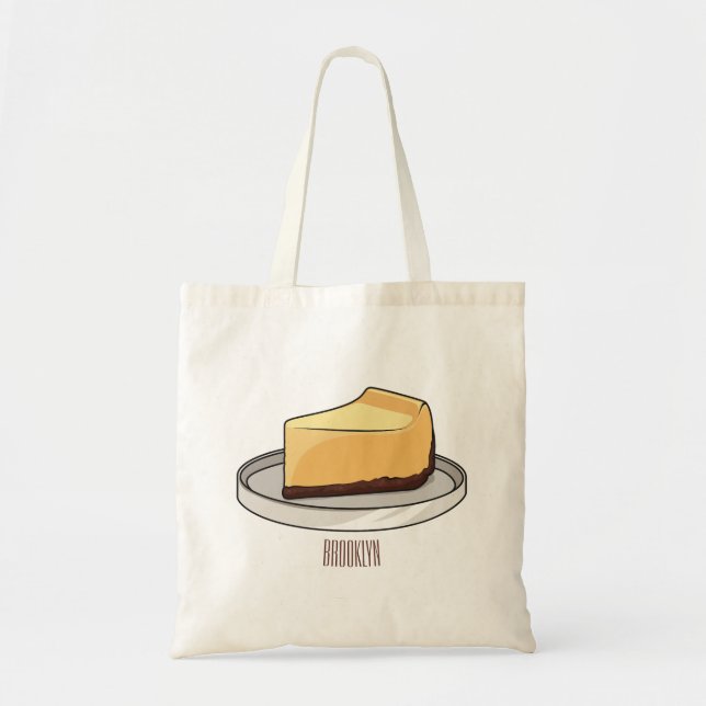 Tote Bag Illustration du dessin animé Cheesecake (Devant)