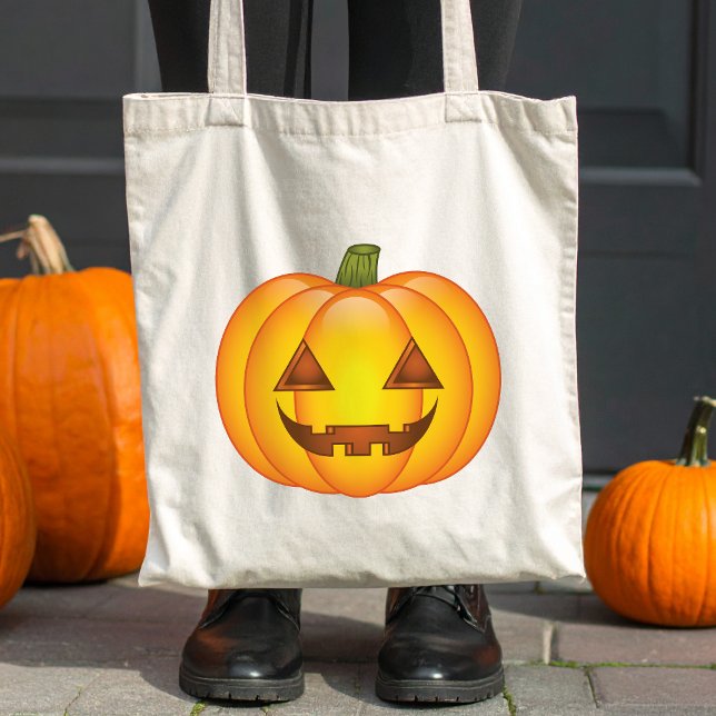 Tote Bag Illustration du dessin du Citrouille d'Halloween (Disclaimer: This image is a digital mockup.)