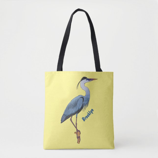 Tote Bag Illustration du grand héron bleu (Devant)