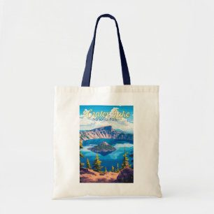 Tote Bag Illustration du parc national Crater Lake Art de v