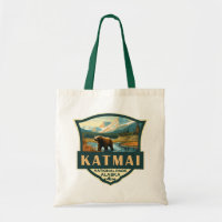 Illustration du parc national de Katmai Badge rétr