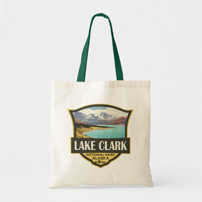 Tote Bag Illustration du parc national du lac Clark Art voy (Devant)
