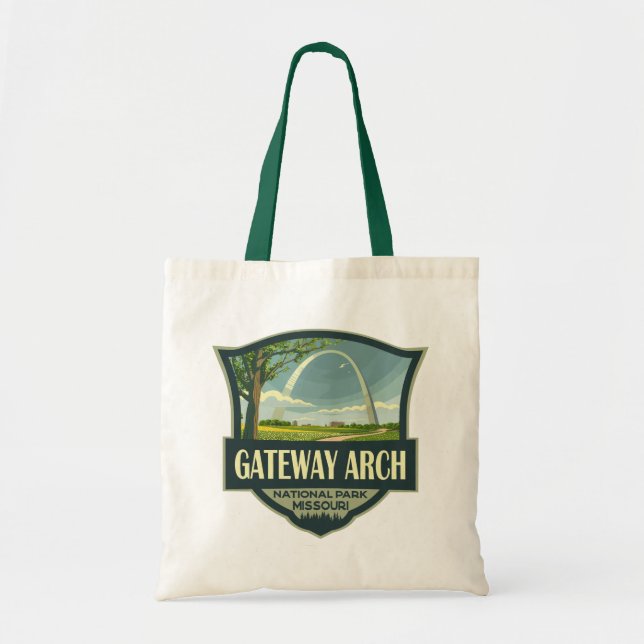 Tote Bag Illustration du parc national Gateway Arch Art rét (Devant)