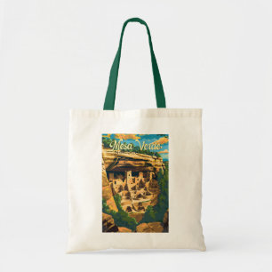 Tote Bag Illustration du parc national Mesa Verde Travel Ar