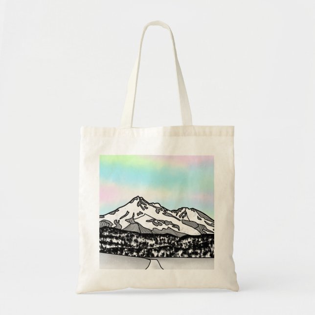Tote Bag Illustration du paysage du mont Shasta (Devant)
