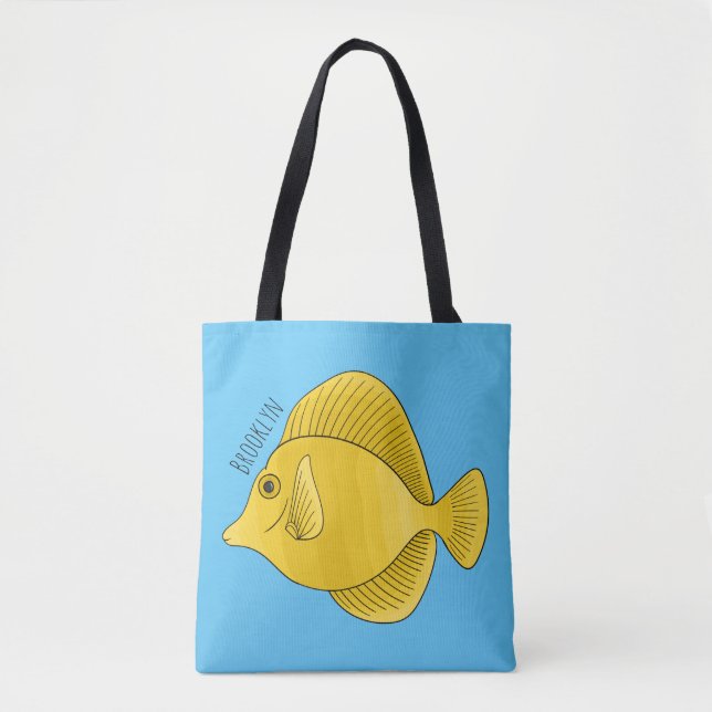 Tote Bag Illustration du poisson-tang jaune (Devant)