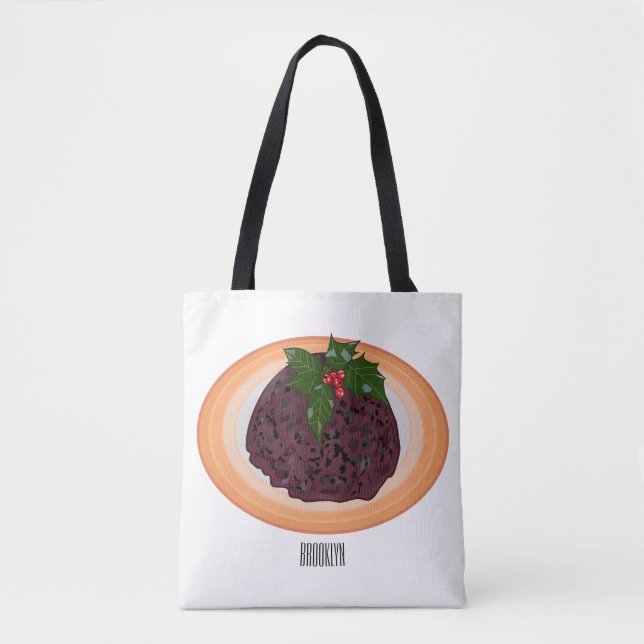 Tote Bag Illustration du pudding de Noël (Devant)
